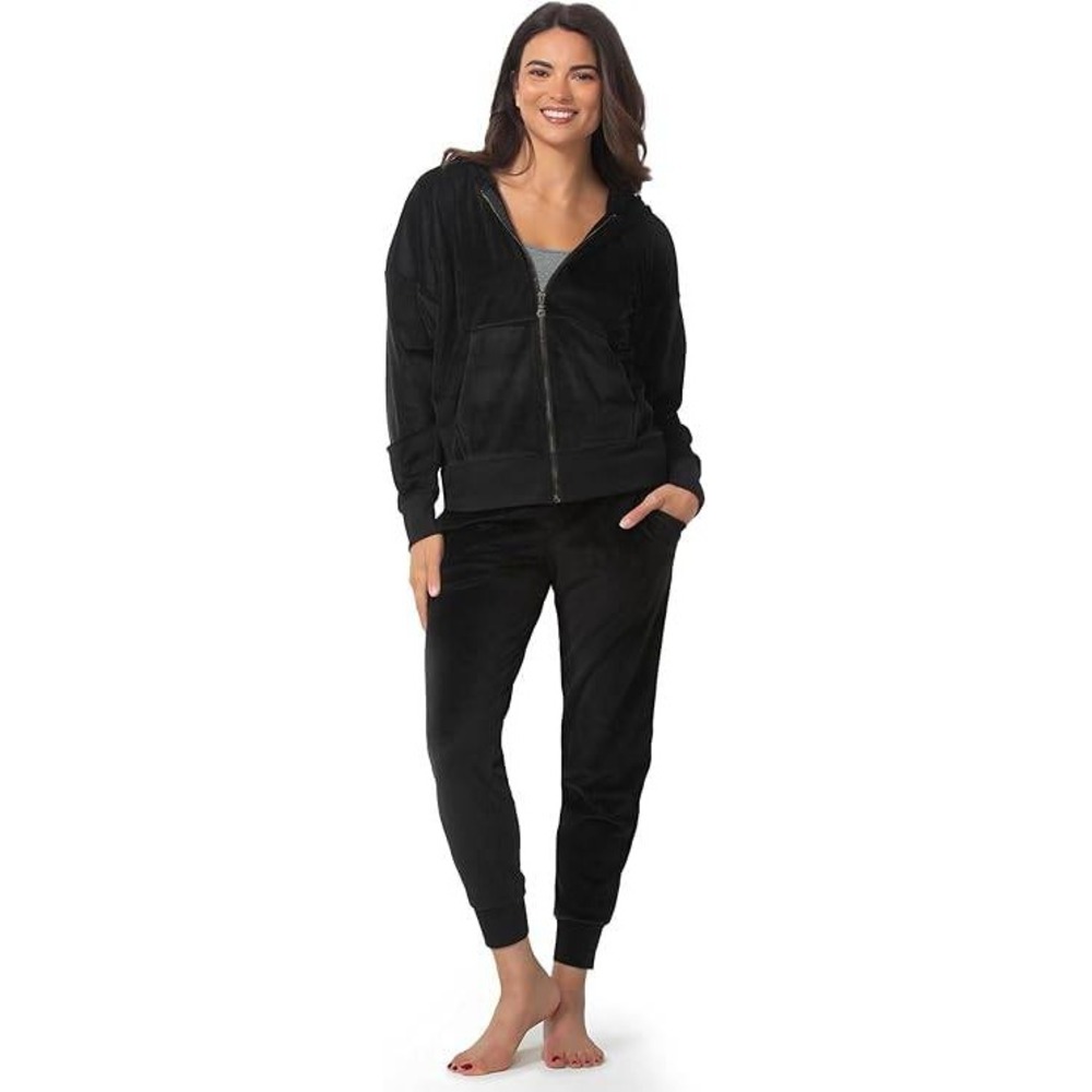 Felina Womens Velour Zip Hoodie Jogger Set Soft 2-Piece Tracksuit Lounge Set S